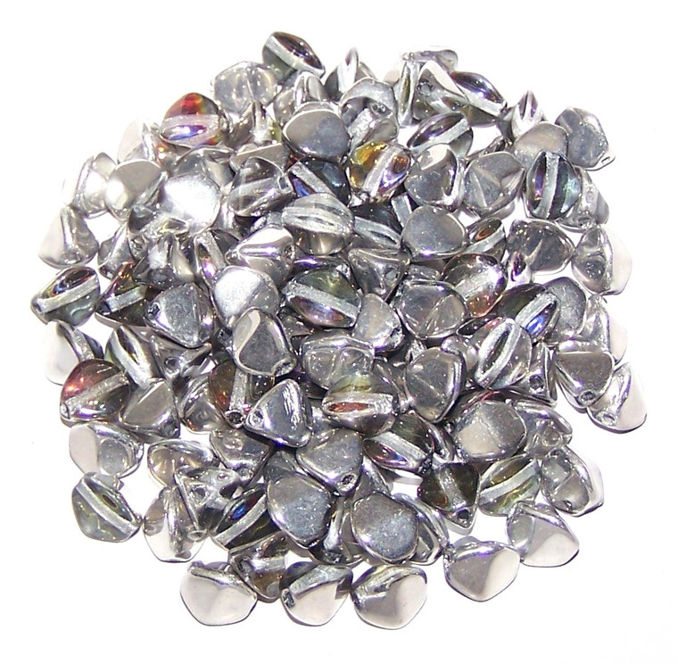 Czech 7mm Pinch Beads - Crystal Volcano