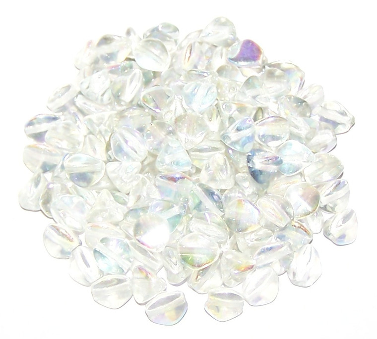 Czech 7mm Pinch Beads - Crystal Blue Rainbow