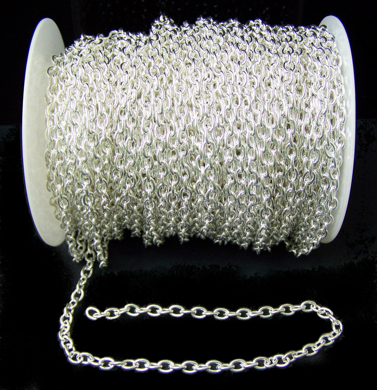 Silver-Plated Cable Chain 7x5.5mm