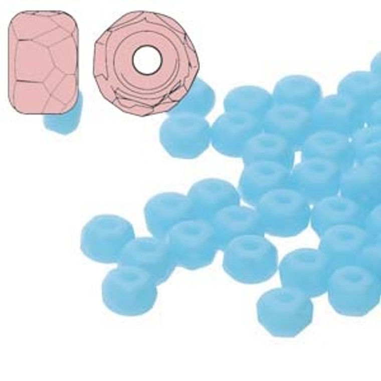 2.2x3mm Czech Glass Faceted Micro Spacers - Turquoise Blue