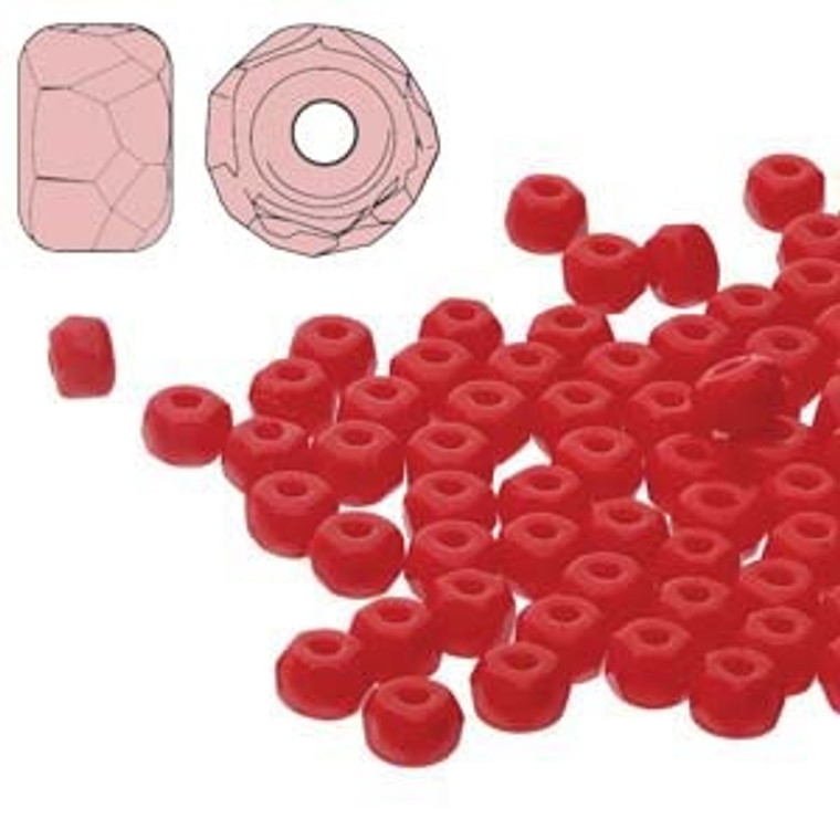 2.2x3mm Czech Glass Faceted Micro Spacers - Red