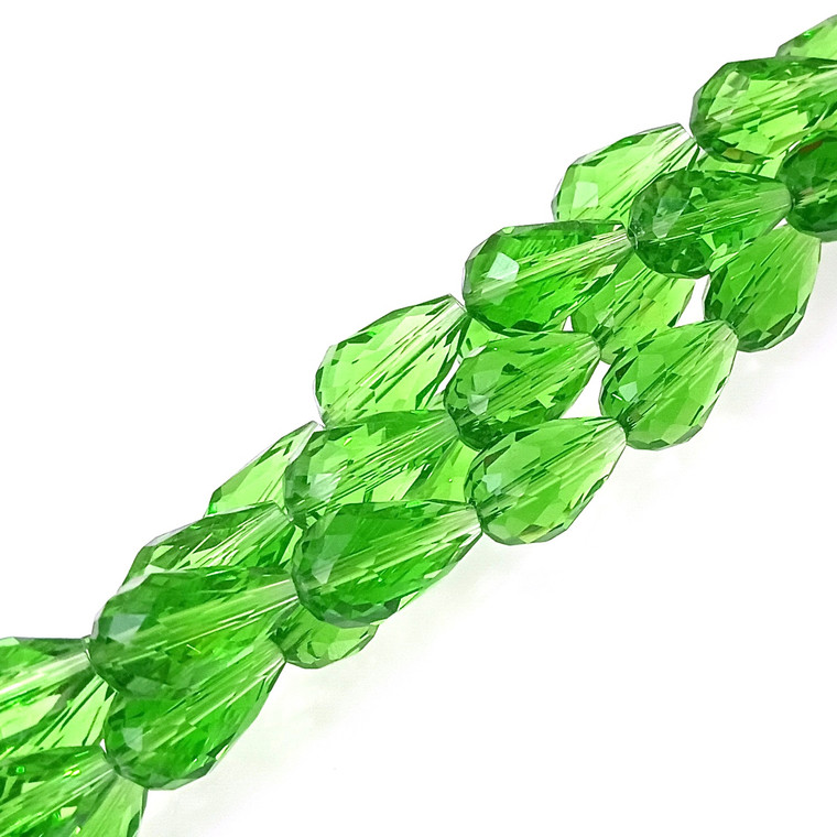 15x10mm Glass Crystal Teardrops - Emerald