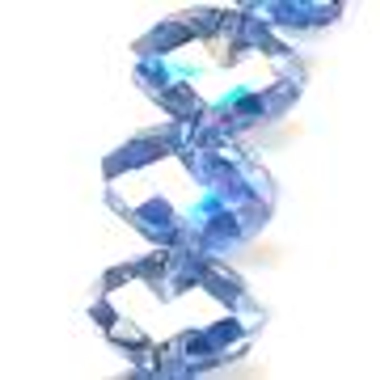 Light Sapphire AB 12x9mm Glass Crystal Rondelles