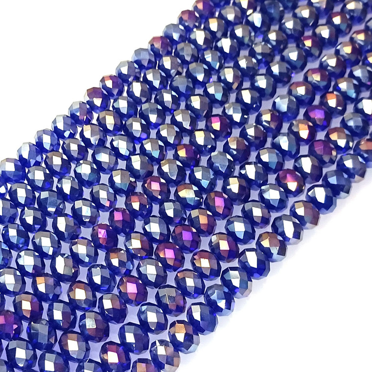 Cobalt AB 8x5mm Crystal Rondelles