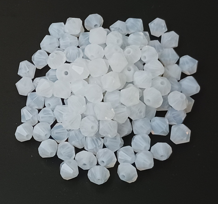 1 Dozen Preciosa 6mm Bicones - White Opal