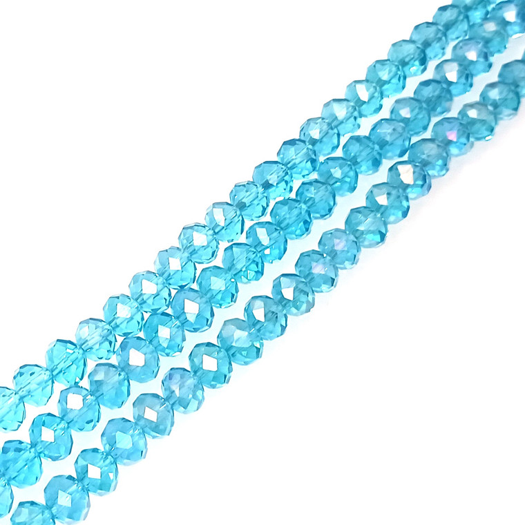 Aqua AB 8x5mm Crystal Rondelles