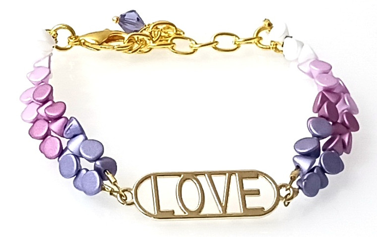 Lavender Love Bracelet Beaded Jewelry Making Kit
