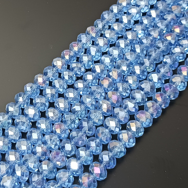 Lt Sapphire AB 8x5mm Crystal Rondelles