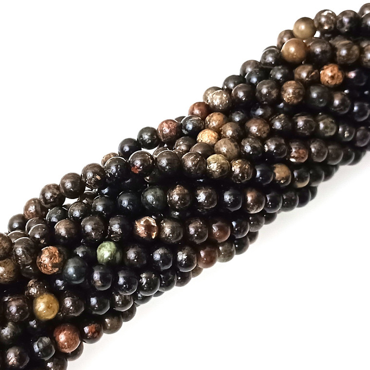 6mm Round Semiprecious Gemstone Beads - Nuummite