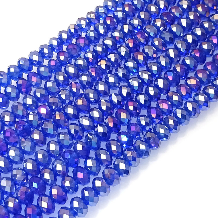 Royal Blue AB 8x5mm Crystal Rondelles