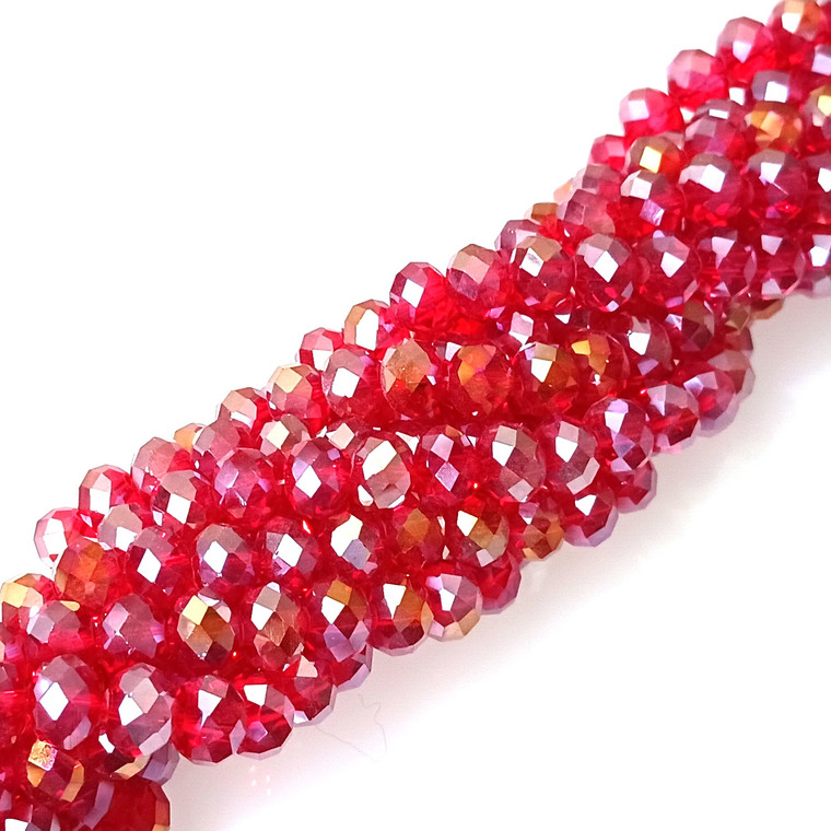 Red AB 8x5mm Crystal Rondelles