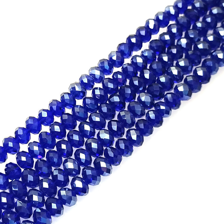 Cobalt 8x5mm Glass Crystal Rondelles