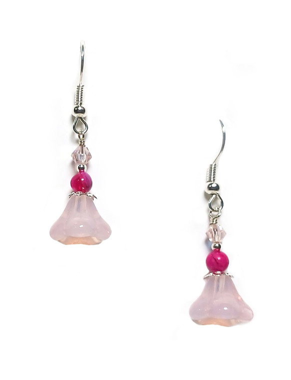 Dainty Pink Flower DIY Earrings Beaded Jewelry Making Kit