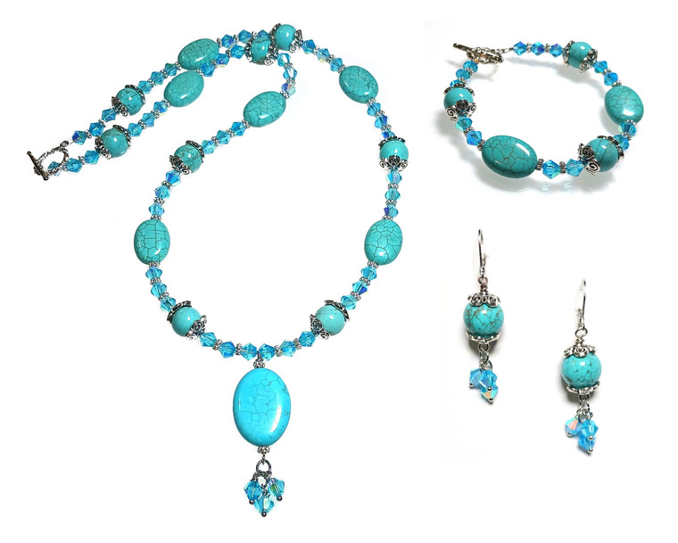 Turquoise Elegance DIY 3-Piece Beaded Jewelry Making Set