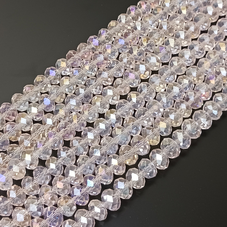 Light Pink AB 8x5mm Glass Crystal Rondelles