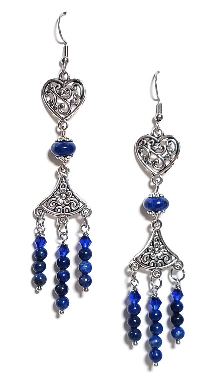 Blue Lotus DIY Beaded Earrings Jewelry Making Kit
