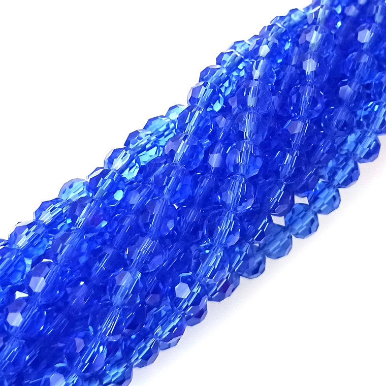 6mm Glass Crystal Rounds - Royal Blue