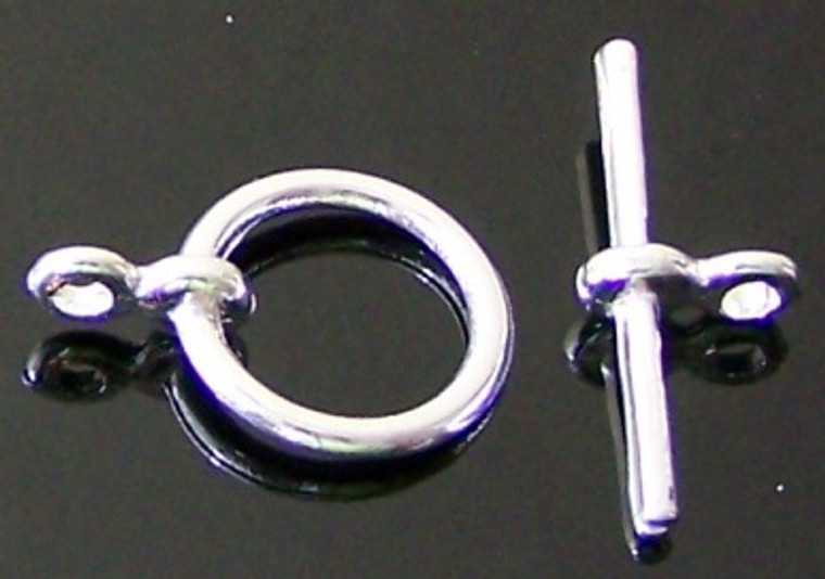 25 Silver-Plated 12mm Toggle Clasps