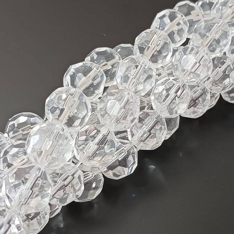 Clear Fire-Polished 12mm Glass Crystal Rounds