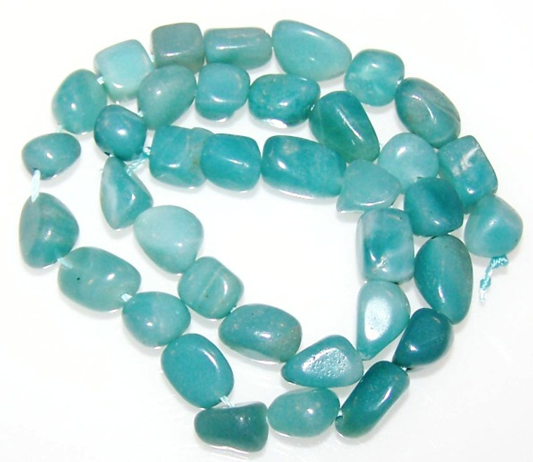 Amazonite 7x10mm Irregular Nugget Semiprecious Gemstone Beads