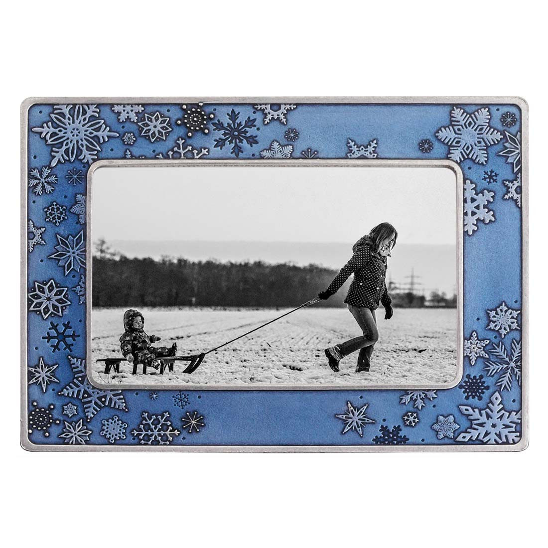 Snowflake / Blue 4x6 Frame - Danforth Pewter - Made in USA