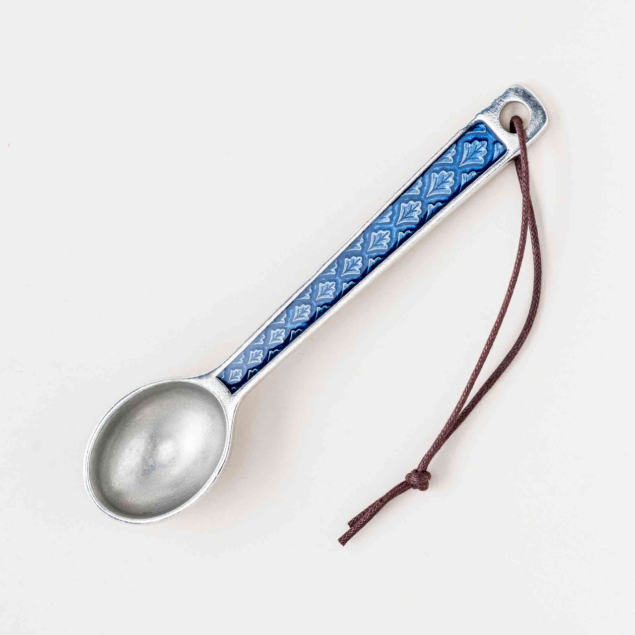 Leaf / Cobalt Coffee Scoop - Danforth Pewter - Made in USA