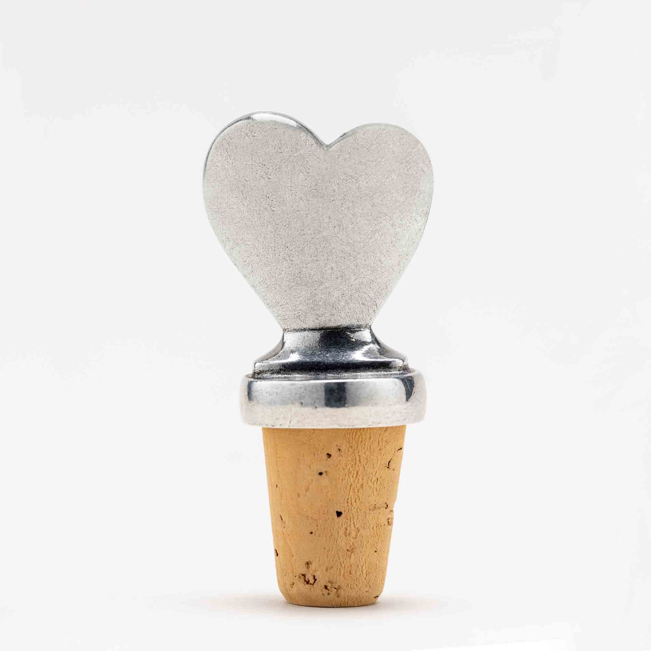 Danforth Pewter Heart Wine Bottle Stopper - Thumbnail 2