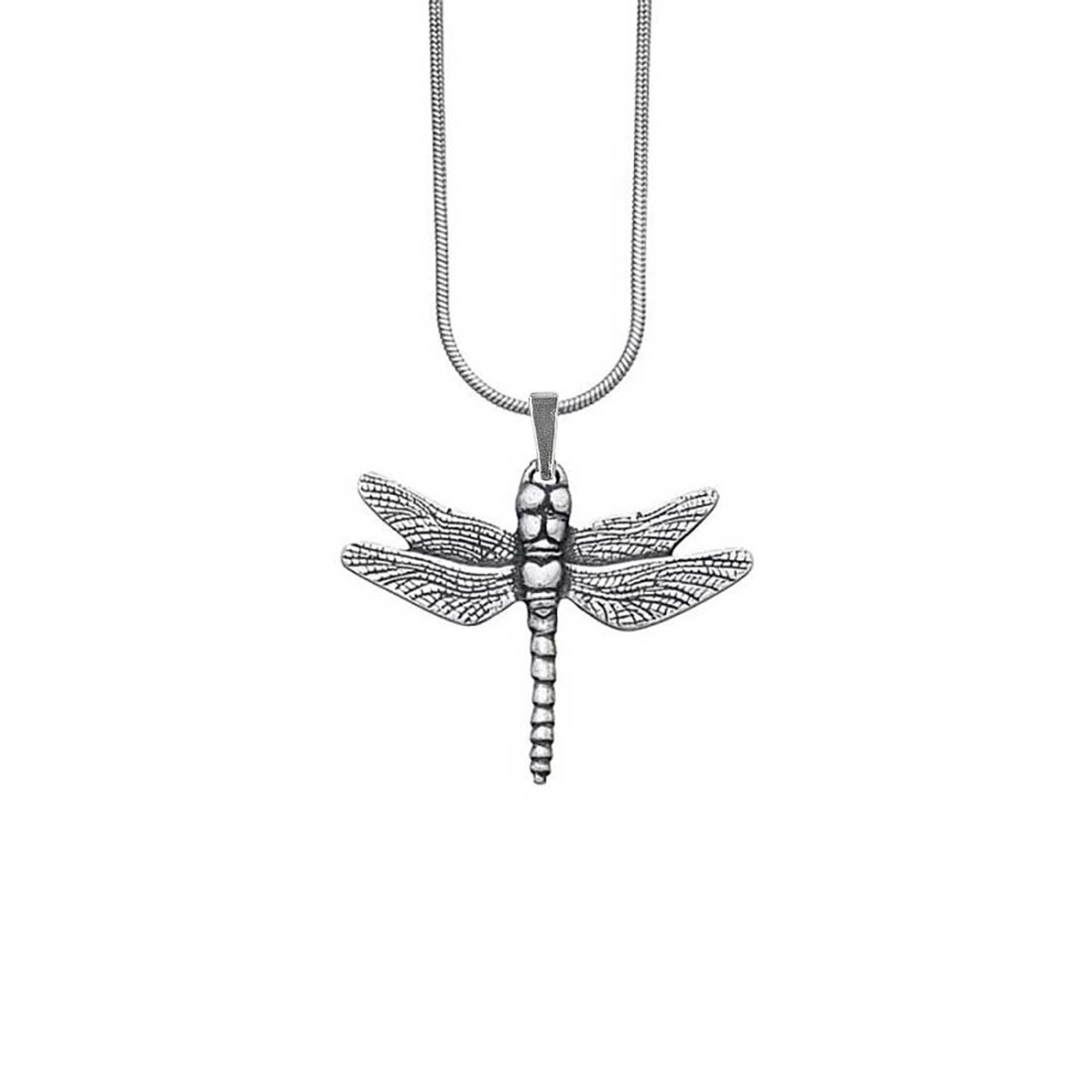 Shop Sterling Silver Dragonfly Pendant with Chain Online In India | Gehna