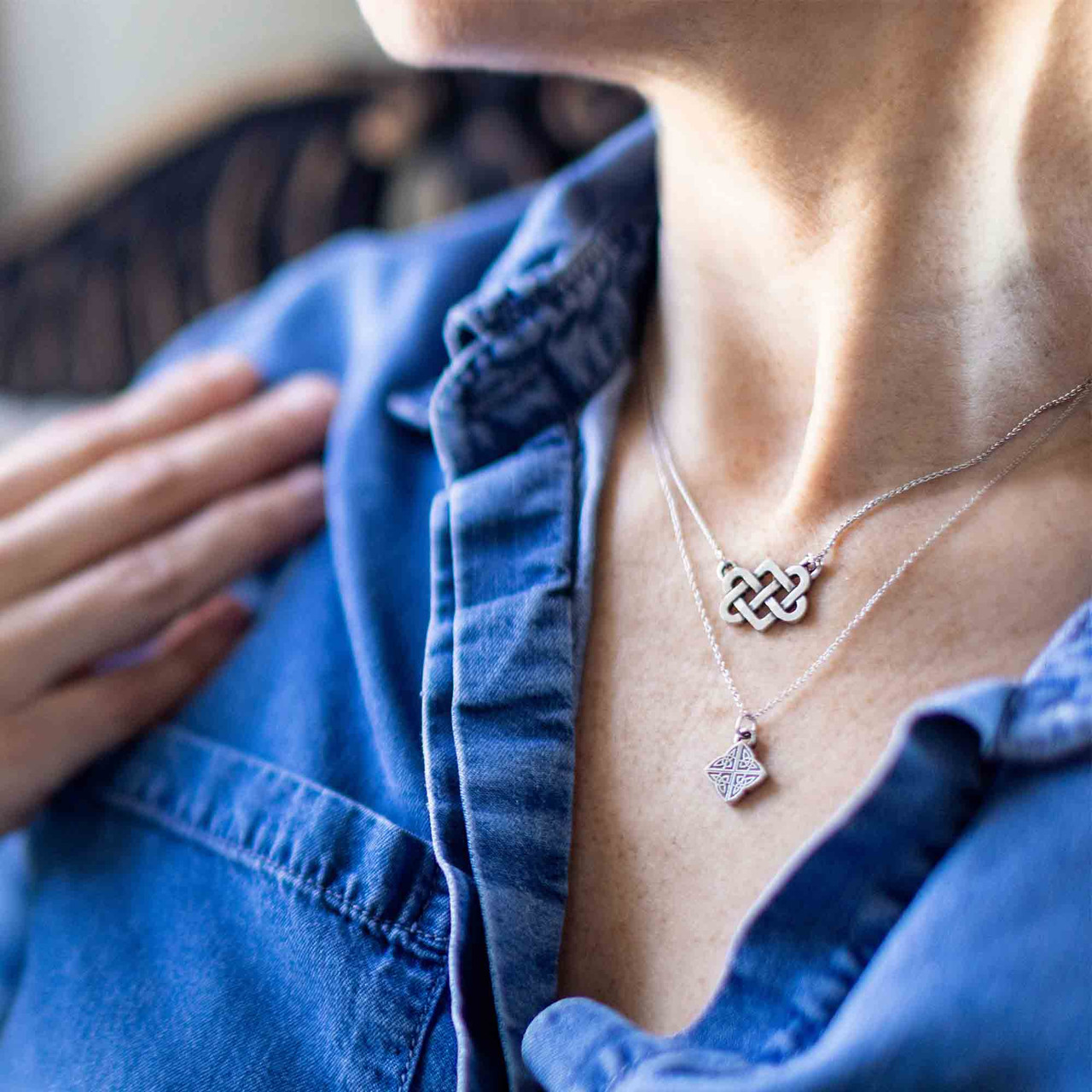 Love Knot 16 Inch Necklace - Danforth Pewter - USA