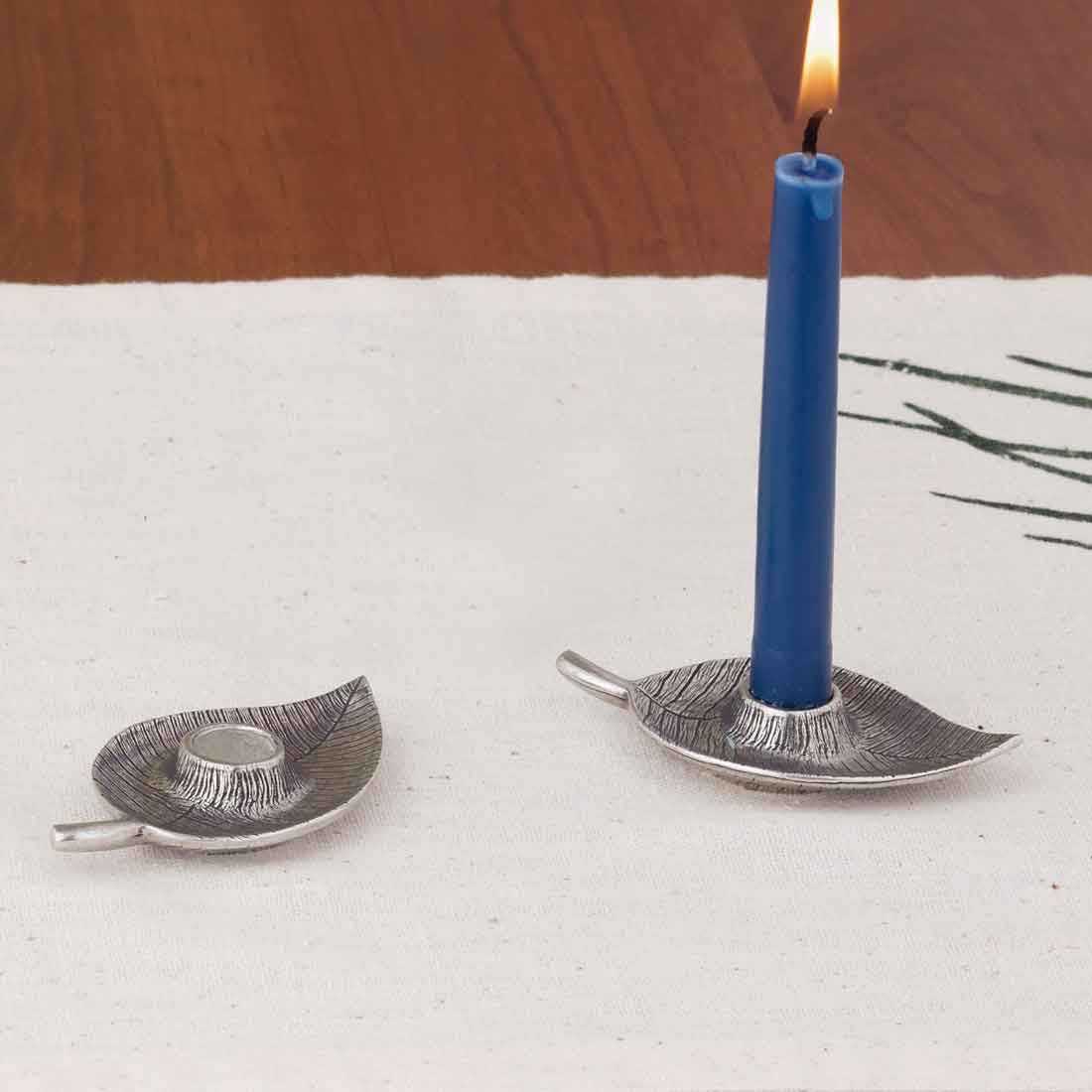 Danforth Pewter Leaf Candle Holder - Thumbnail 3