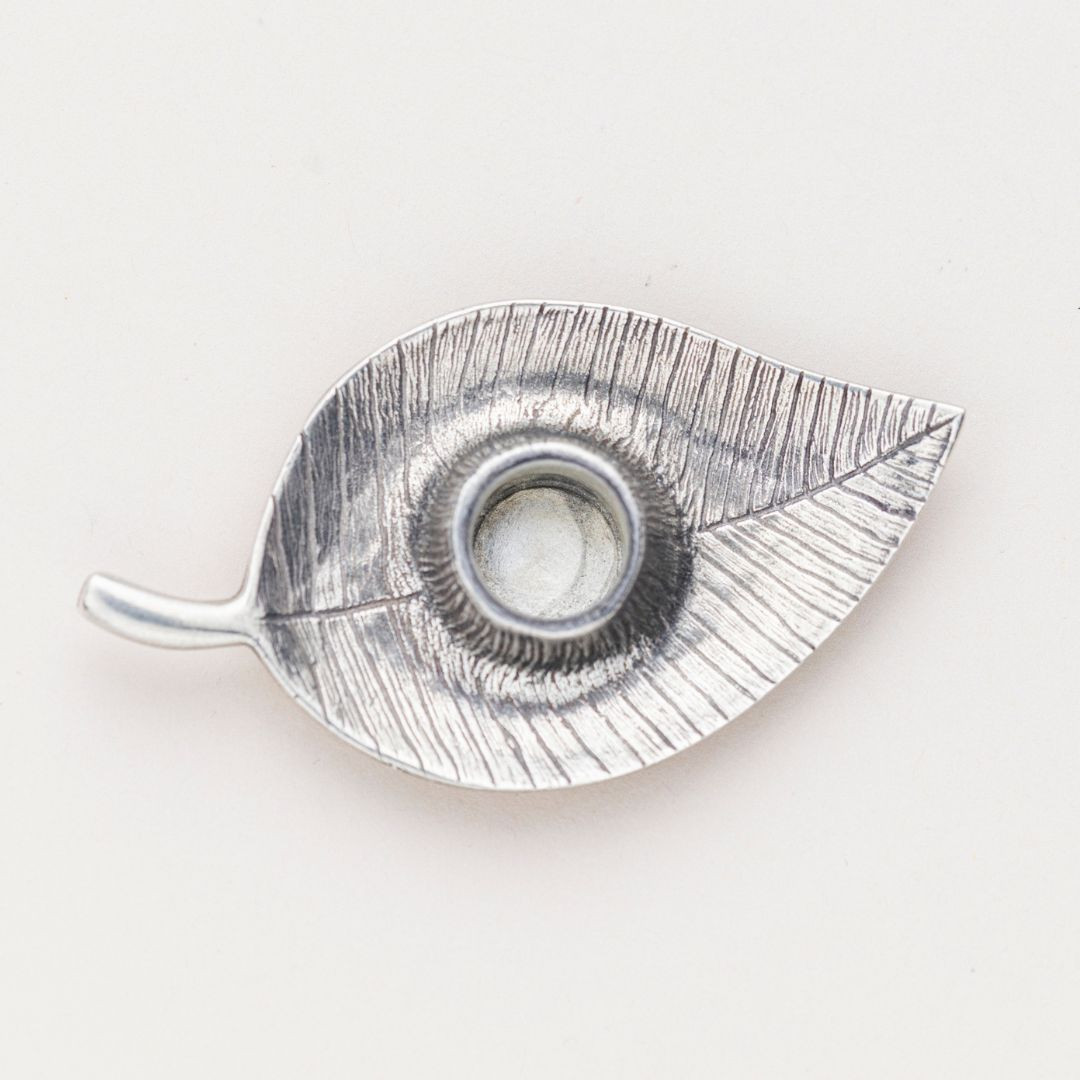 Danforth Pewter Leaf Candle Holder