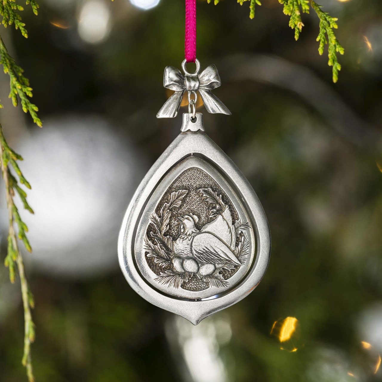 Three French Hens Ornament - Danforth Pewter - Made in USA