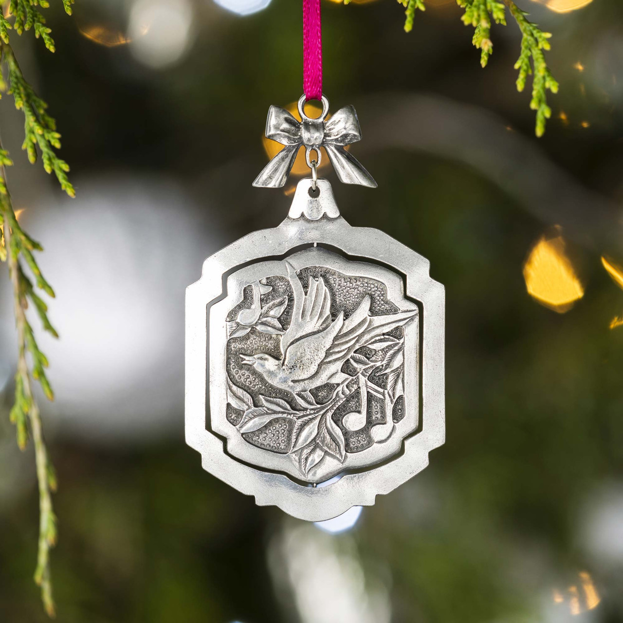 Four Calling Birds Ornament - Danforth Pewter - Made in USA