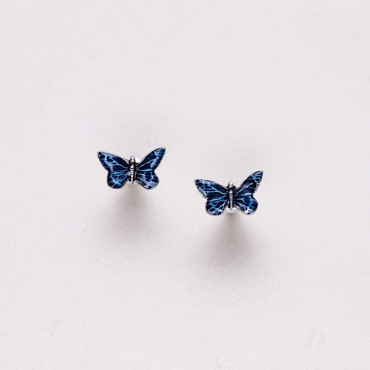 Blue Topaz Butterfly Sterling Drop Earrings - Silver Fox Jewelry