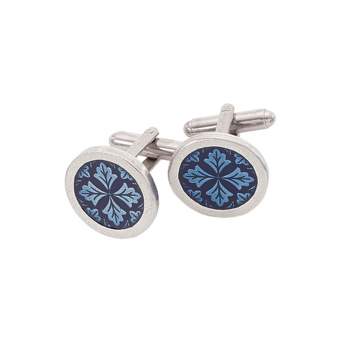Leaf Medallion Cufflinks - Danforth Pewter - Made in USA
