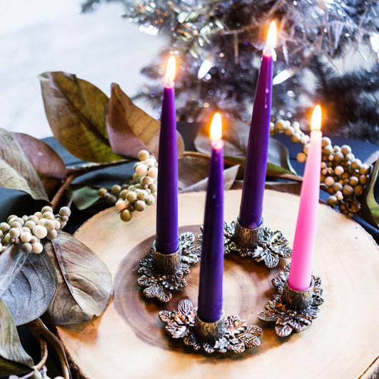 Advent wreath, pewter Advent wreath