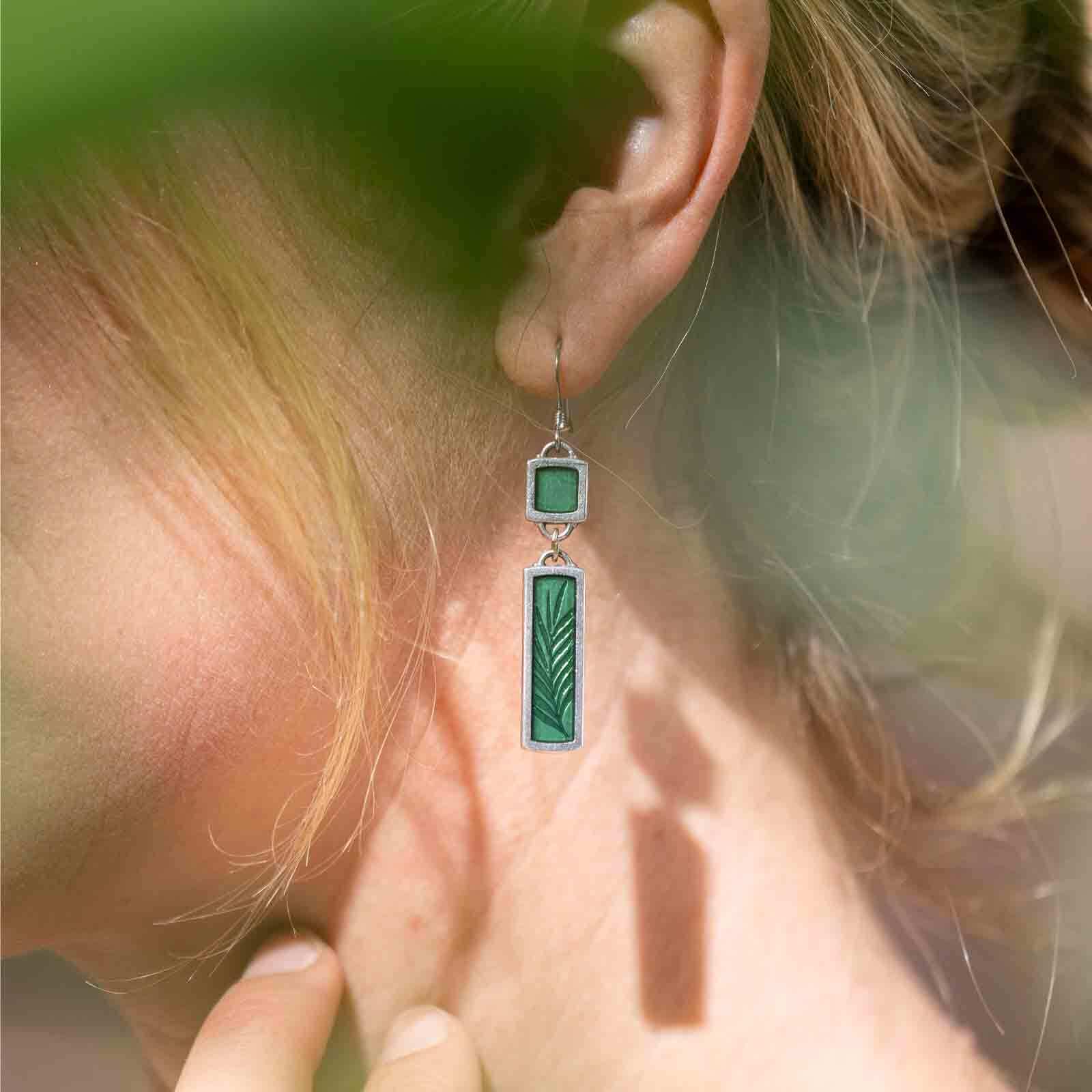 Bold green hues meet vintage charm.