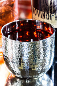 Pewter hammered cocktail tumbler