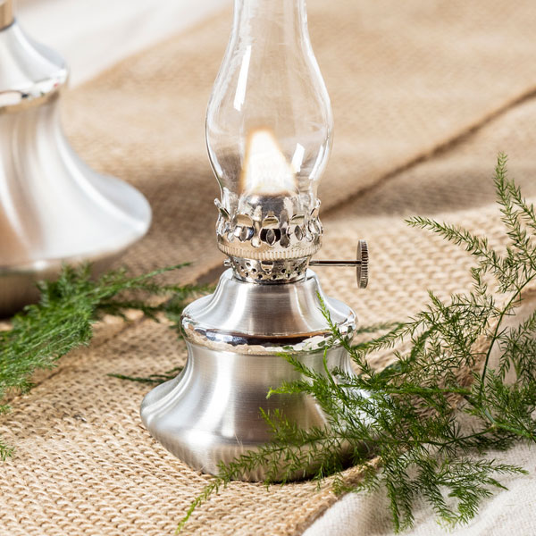 Small pewter oil lamp
