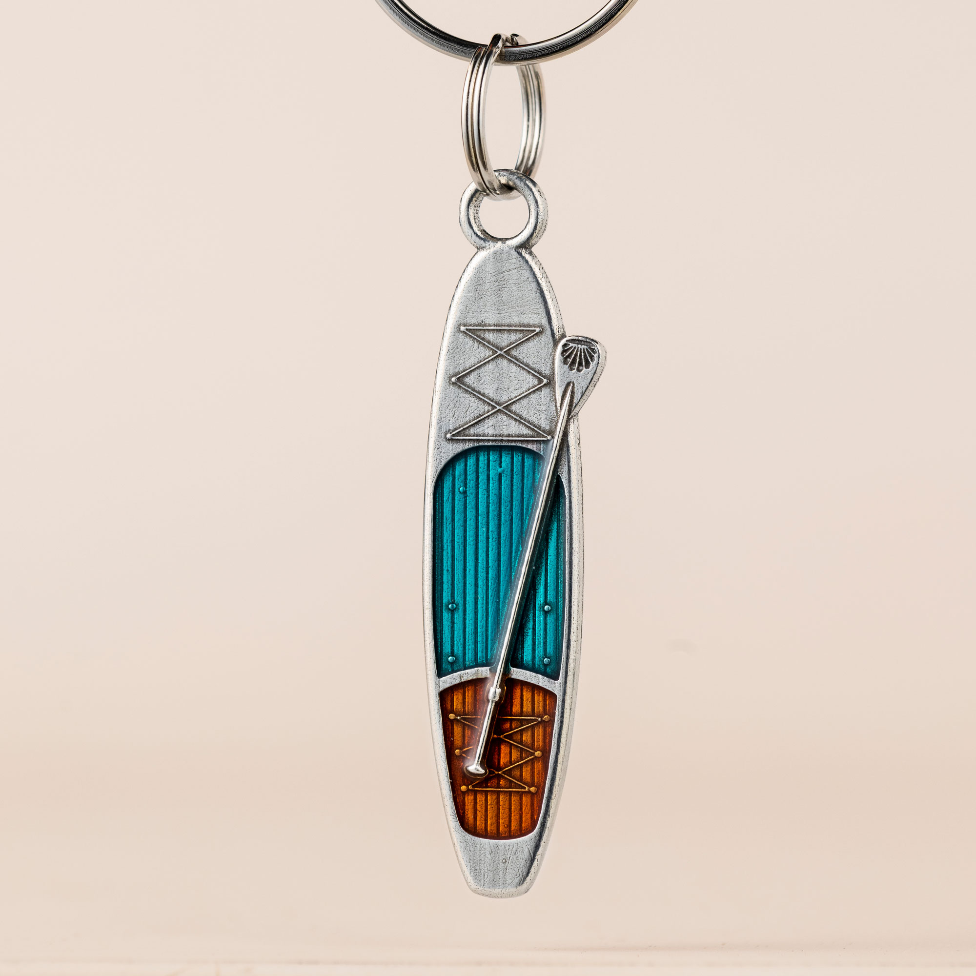 Danforth | Paddle On! Pewter Paddleboard Keyring | Made int the USA