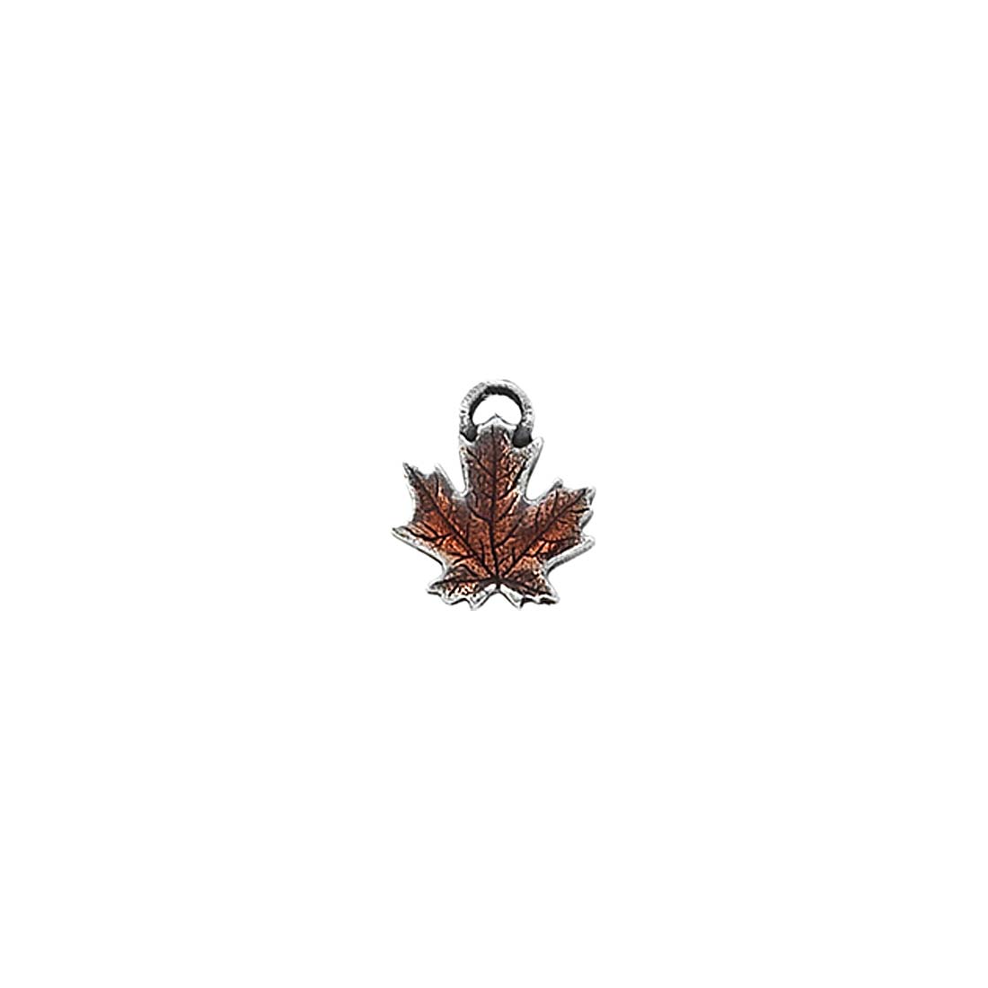 Maple Leaf Autumn Mini Charm Danforth Pewter Made in USA
