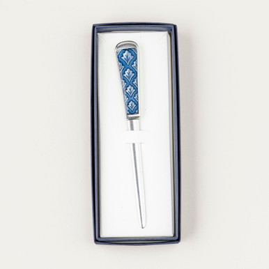Blue Handled Letter Opener - Danforth Pewter - Made in USA