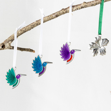 Hummingbird Mini Ornament Set - 4 piece in bag