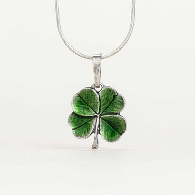 Green Opal Four Leaf Clover Pendant Necklace Personality St. - Temu Malaysia