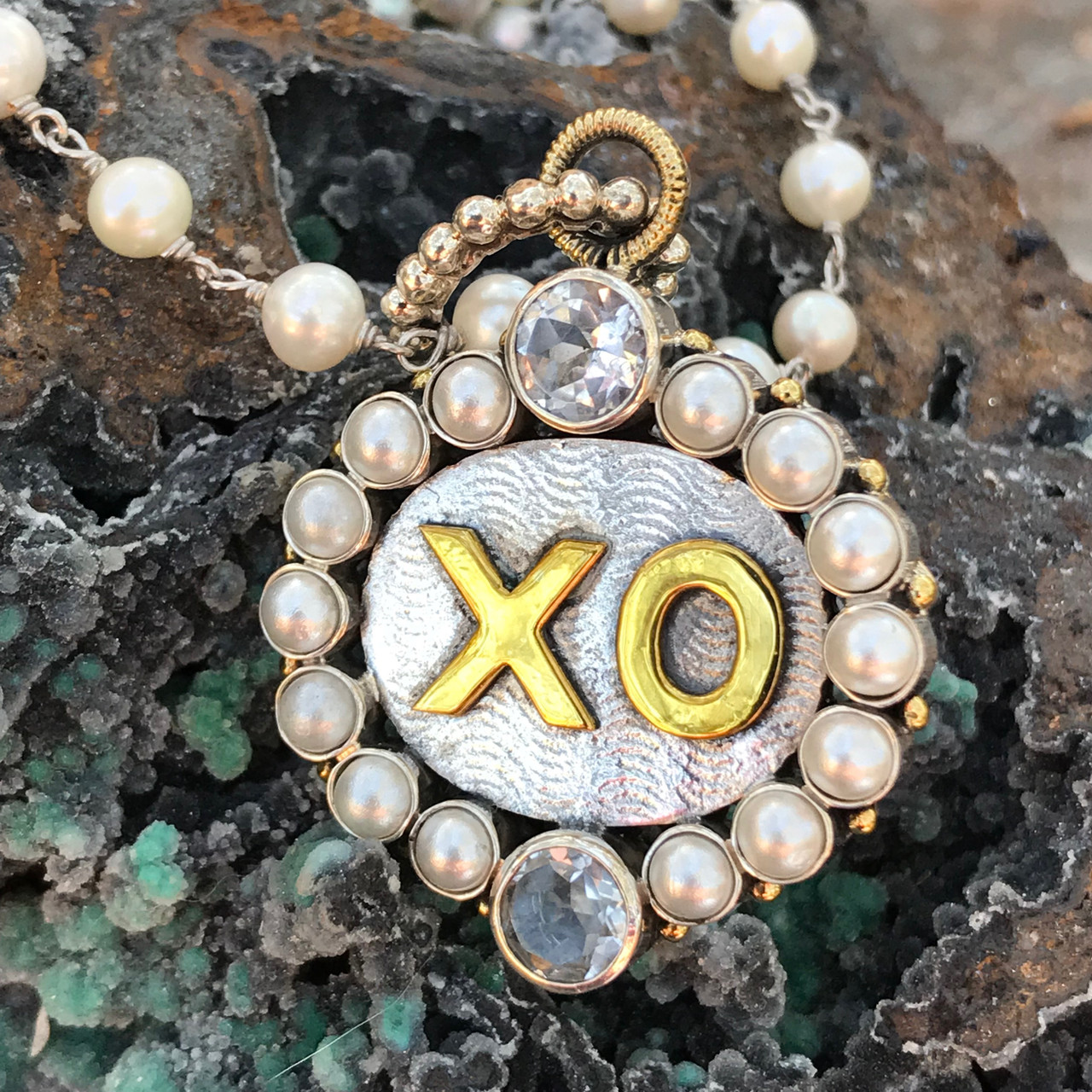 Gold Bling HUGS & KISSES Necklace Set, Gold Filled Cuban Link Crystal –  Angel Jeweler