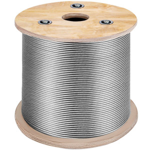 T316 Stainless Steel Cable 1/8" 7x7 Steel Wire Rope Cable 500FT Cable Railing Transport Wire Rope C E415-316GSS7X700000001V0
