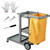 Cleaning Cart, 3-Shelf Commercial Janitorial Cart, 200 lbs Capacity Plastic Housekeeping Cart, with E415-QSSCQJXTCDLJDVL0SV0