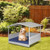 Wicker Dog House with Waterproof Roof and Washable Cushion Cover-Navy - Color: Navy D681-HW71320NY