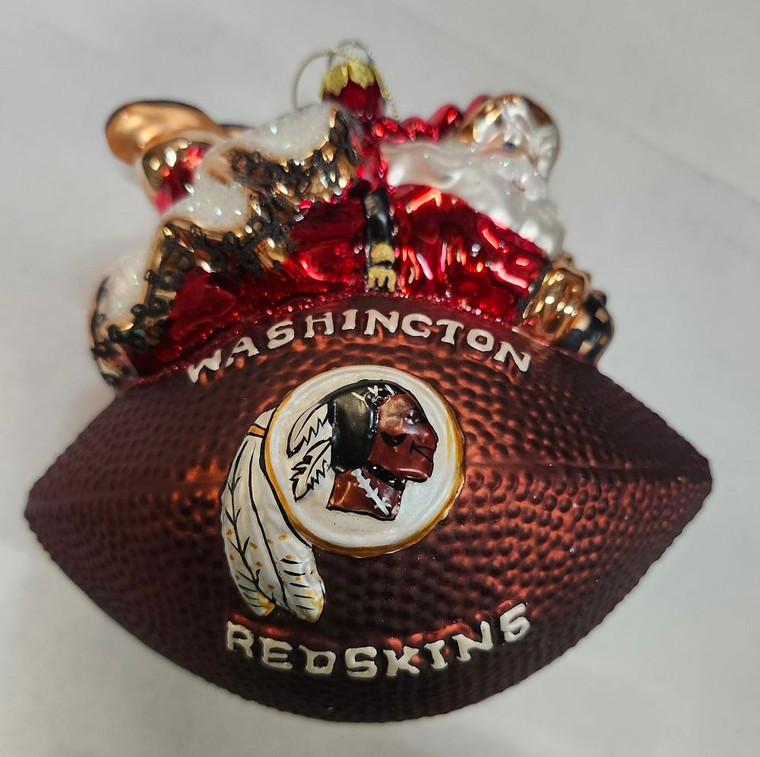 Washington Redskins Ornament 5 1/2 Inch Peggy Abrams Glass Football Z157-194618873