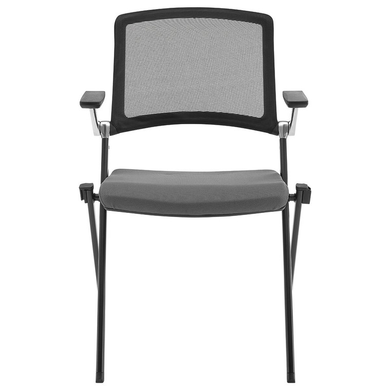 Set of Two Black Gray and Black Mesh Conference Office Chair N270-400777